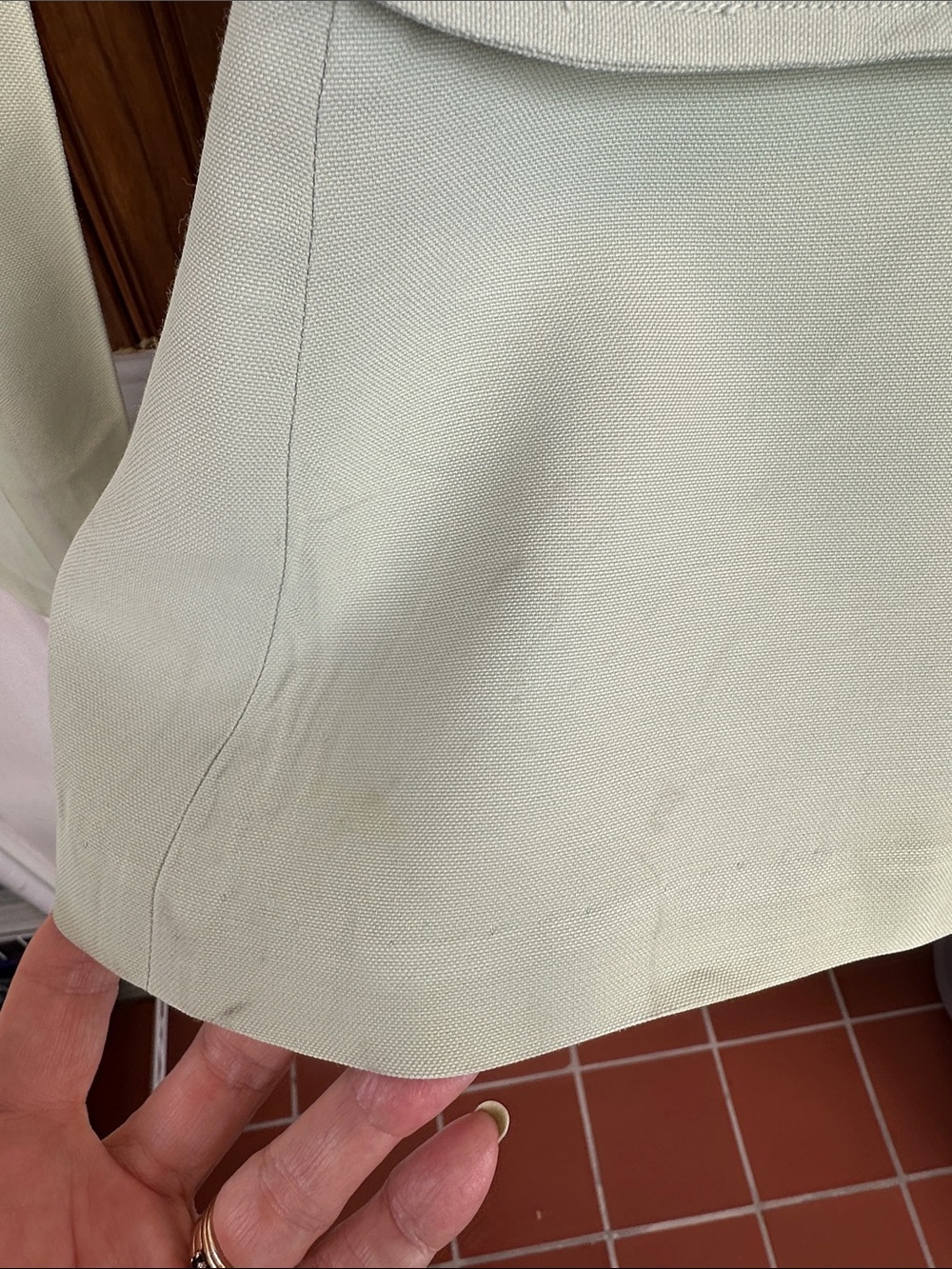 Vtg 50s/60s Bobbie Brooks Weather Match Light Sage Green Button-Front Blazer - Picture 9 of 12